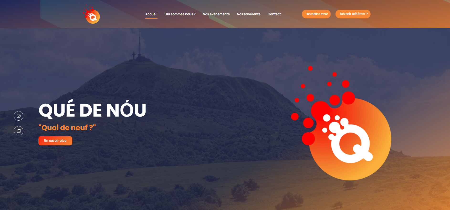 Création site internet Association Qué De Nou by AGENCE DA'COM