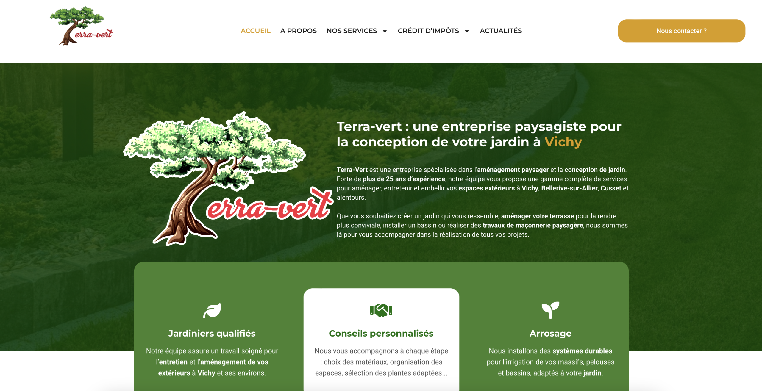 Création site internet Terra-Vert Vichy by AGENCE DA'COM